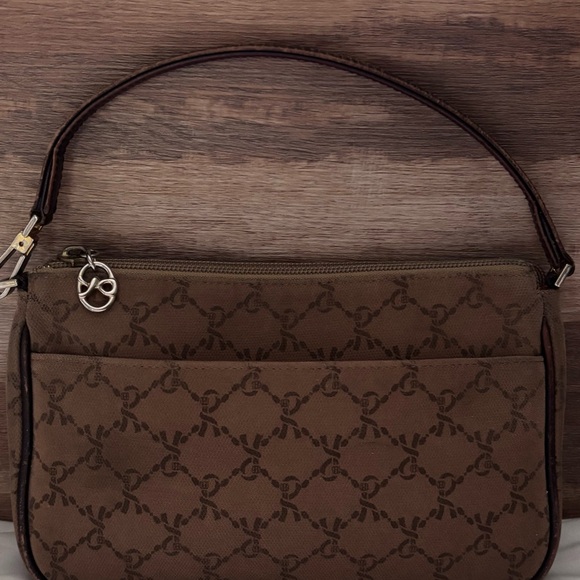 Roberta di Camerino Handbags - Roberta di Camerino Vintage Brown Monogram Fabric/Leather Baguette